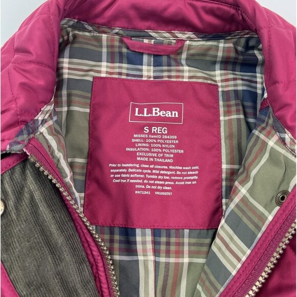 LL Bean Quilted Riding Jacket S Burgundy Preppy fisherman cabincore Chore Coat - Picture 4 of 16